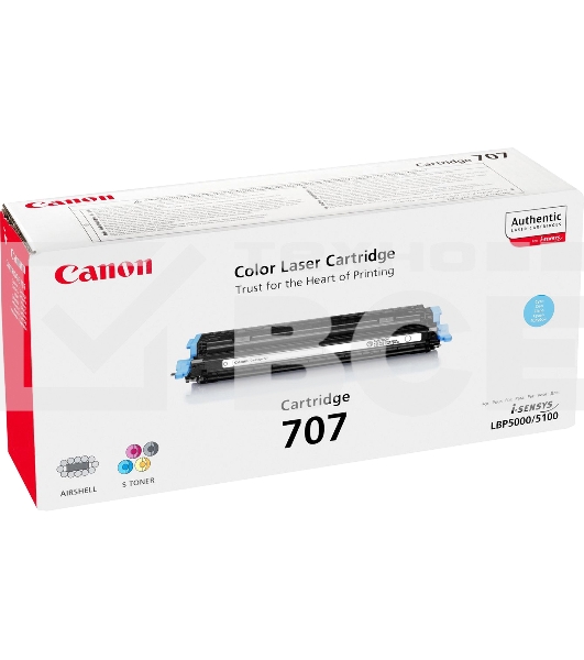 Картридж лазерный Canon 707C (9423A004) голубой (2000 стр.) для LBP 5000/5100