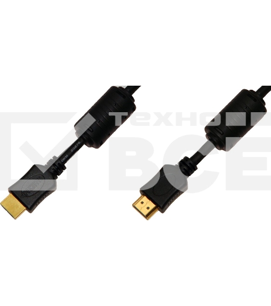 Кабель соединительный аудио-видео Premier 5-813 HDMI (m)/HDMI (m) 1.5м. феррит.кольца черный (5-813 1.5)