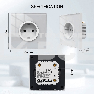 Розетка Moes Zigbee Smart Wall Socket белый модели ZK-EU