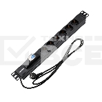 Блок распределения питания Rexant для 19' шкафов, горизонтальный, 6 розеток СЕЕ 7/4, 16A, автомат защиты, алюм корп, шнур 2м, вилка СЕЕ 7/7, фото9