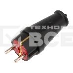 Вилка Rexant влагозащищенная прямая COMPACT, с/з, 16А, IP44 каучук, черная, фото 1