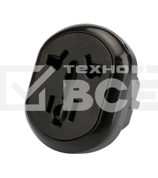 Переходник питания универсальный Cablexpert 6в1 A-AC-UKEU-003B, с вилки A,B,(C),F,E,G,I в F,E, 16А, термостойкий PС пластик, черный, пакет