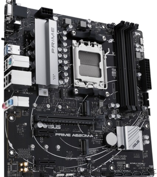 Материнская плата ASUS PRIME A620M-A-CSM, AM5, AMD A620, 2xDDR5, 4xSATA, 2xM.2, 1xPCI-E 4.0 x16, 1xHDMI, 1xDP, 1xVGA, 1x 1Gb LAN, 2xUSB-A 3.2 Gen 1, 4xUSB-A 2.0, 3x3.5 мм, 7.1, Micro-ATX