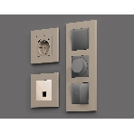 Рамка ALFA Qubi (Серо-бежевый матовый) 3-ая AF250363, фото3