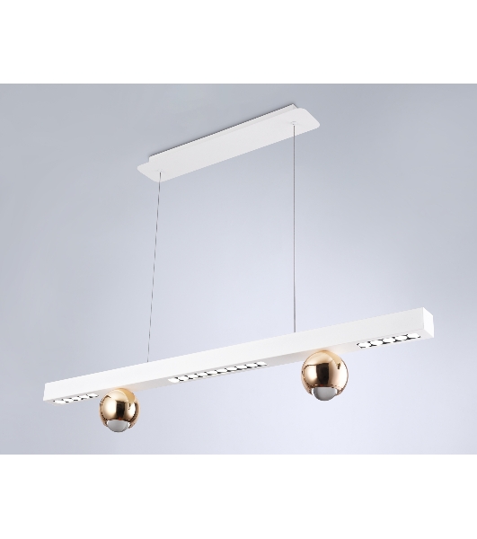 Светильник подвесной светодиодный FL5955 WH/GD белый/золото 4200K 18W 1000*70*1200 (Без ПДУ)