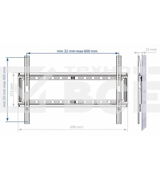 Кронштейн для телевизора Kromax IDEAL-1 черный 32