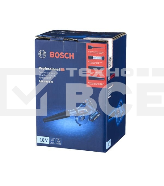 Воздуходувка BOSCH GBL 18V-120 (0.601.9F5.100) 18в 17000об/мин 75м/с 120м3/ч