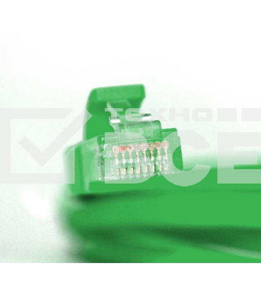 Патч-корд Greenconnect Патч-корд UTP прямой 1 m AWG24 кат.5е,  RJ45,  медь, литой (Зеленый), пластик пакет (GCR-LNC05-1.0m)