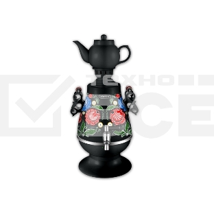 Самовар Centek CT-0091 B (черн+рисунок), 4.0л, 2300Вт, поддерж.t + LED индикатор, керам заварник