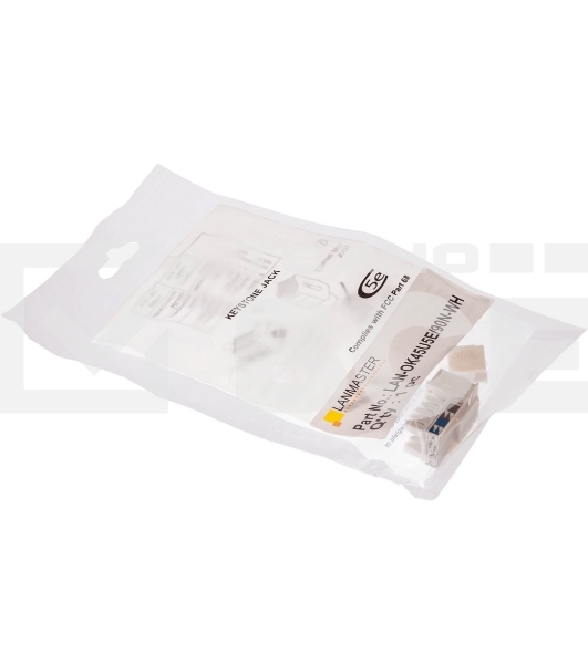 Модуль Keystone, RJ45, кат.5E, UTP, 90 градусов, узкий, со шторкой, белый