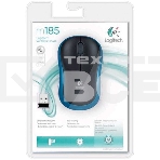 Мышь беспроводная Logitech M185 синий, 1000 dpi, радиоканал, USB, кнопки - 3, фото14