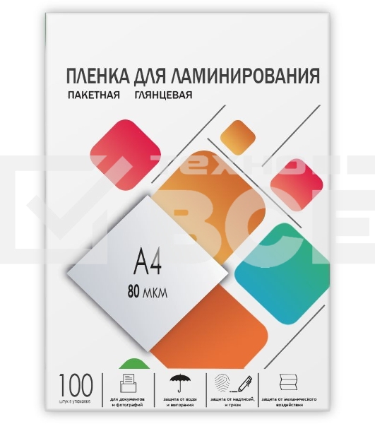 Пленка 216х303 (80 мик) 100 шт. Гелеос (LPA4-80)