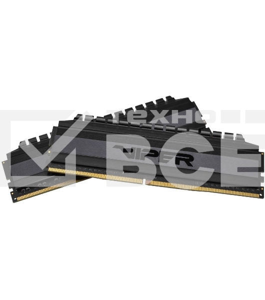 Оперативная память Patriot Viper 4 Blackout, DDR4, 16GB (2x8 GB), 3600 MHz, CL18, радиатор, чёрный