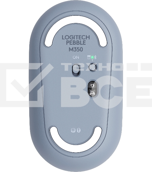 Мышь беспроводная Logitech Pebble M350 серый, 1000 dpi, радиоканал, Bluetooth, USB, кнопки - 3