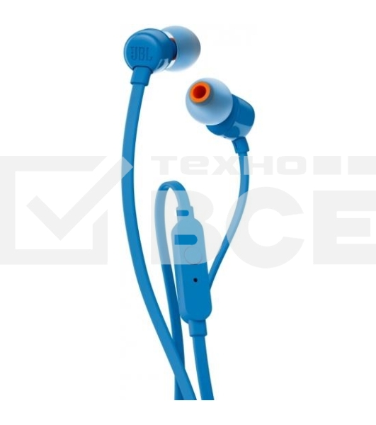 Наушники JBL Tune 110, 3.5 мм, внутриканальные, синий