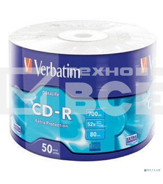 Диск CD-R Verbatim 700 Mb, 52x, Shrink (50), DataLife (50/600)