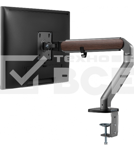 Кронштейн для мониторов Ultramounts UM734WD серый/коричневый 17'-27' макс.7кг крепление к столешнице поворот и наклон