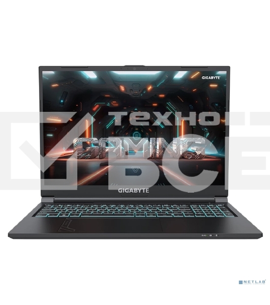 Ноутбук Gigabyte G6 черный KF-H3KZ853KD, KF Intel Core i7-13620H/16Gb/SSD512Gb/RTX4060 8Gb/16