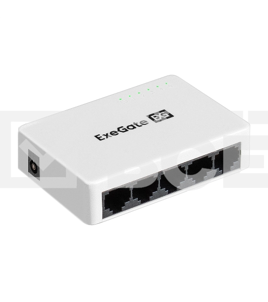 Коммутатор неуправляемый ExeGate EDES-1005C (5-портовый UTP 10/100Mbps, с функцией энергосбережения (Green Ethernet Technology), настольный)