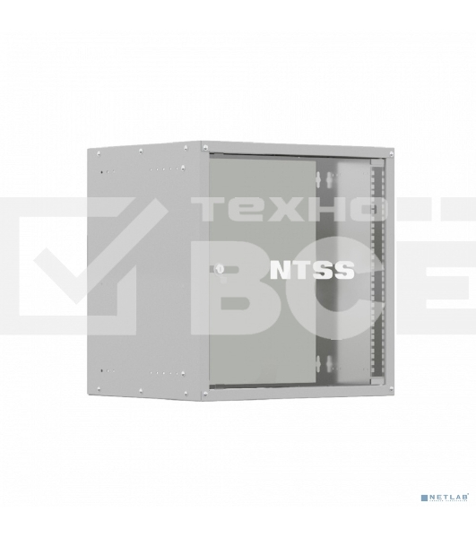 Шкаф коммутационный NTSS LIME (NTSS-WL9U5545GS) настенный 9U 550x450 мм пер. дв. стекл несъемн. бок. пан. 30 кг серый 110 град.