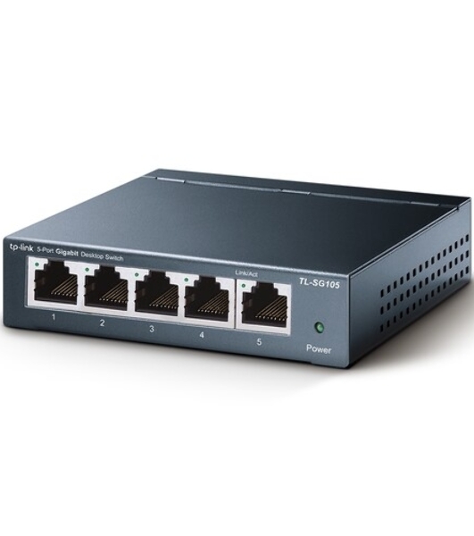 Коммутатор TP-Link SOHO TL-SG105 5-port Desktop Gigabit Switch, 5 10/100/1000M RJ45 ports, metal case