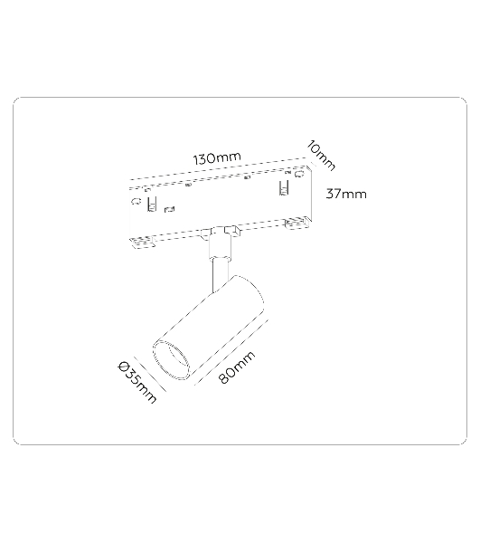 Трековый светильник GL2301 BK черный IP20 6W 3CCT 3000/4200/6400K 48V D35*80