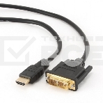 Кабель HDMI-DVI Cablexpert CC-HDMI-DVI-7.5MC, 19M/19M, single link, медь, позол.разъемы, экран, 7.5м, черный, пакет, фото3