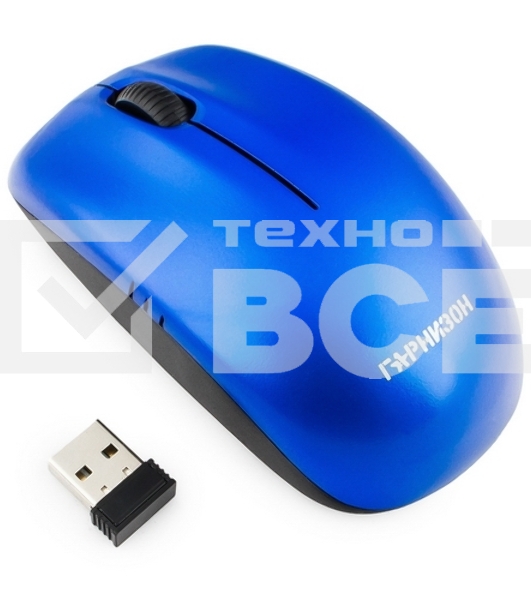 Мышь беспроводная Гарнизон GMW-400B синий, 1200 dpi, радиоканал, USB, кнопки - 3