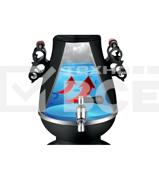 Самовар Centek CT-0091 B (черн+рисунок), 4.0л, 2300Вт, поддерж.t + LED индикатор, керам заварник