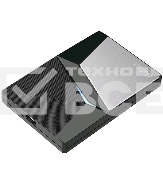 Накопитель внешний  SSD External Netac 2.0Tb Z7S <NT01Z7S-002T-32BK> (USB3.2, up to 550/480MBs, 89х60х11.5mm, Aluminium+Steel+Plastic)