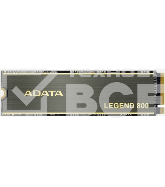 Накопитель SSD ADATA LEGEND 800, 500Gb, PCIe 4.0 x4, M.2 2280, NVMe, R/W 3500/2200, с радиатором