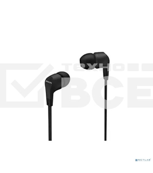 Гарнитура вкладыши Philips TAE1105BK/00 1.2м черный проводные в ушной раковине