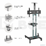 Мобильная стойка ONKRON TS1551 черный, фото23