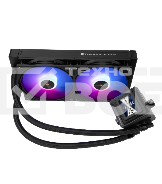 Водяное охлаждение для процессора Thermalright Frozen Warframe SE 240 ARGB Black (240mm, LED temp., Black, ARGB/ Fans: 2x120mm, 70.84CFM, 29.8dBA, 2000RPM/ Pump height 59mm, Rad thickness 27mm/ S: 1851, 1700, 1200, 115X, AM5, AM4)