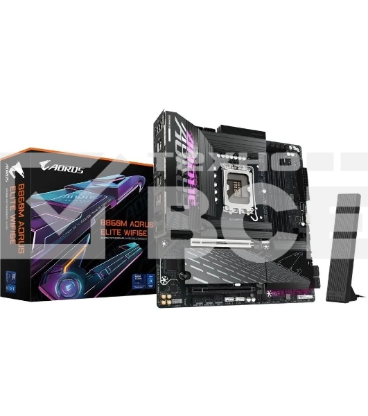 Материнская плата Gigabyte B860M AORUS ELITE WIFI6E, LGA 1851, Intel B860, 4xDDR5, 4xSATA, 3xM.2, 1xPCIe 5.0 x16, 1xPCIe 4.0 x4, 1xHDMI, 1xDP, 1xUSB4 Type-C, 1x 2.5Gb LAN, 4xUSB-A 3.2 Gen 1, 2xUSB-A 3.2 Gen 2, 4xUSB-A 2.0, 7.1, mATX