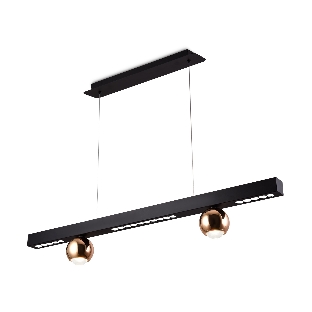 Подвесной светодиодный светильник Ambrella light FL5956 BK/GD черный/золото 4200K 18W 1000*70*1200 (Без ПДУ)