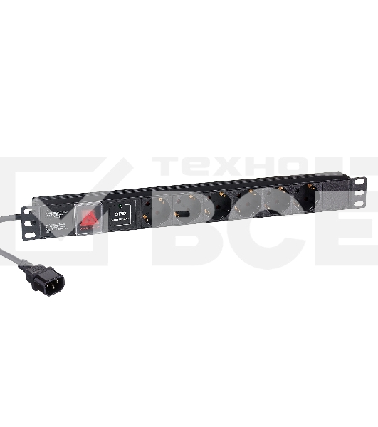Блок розеток горизонтальный ExeGate ServerPro PDU-19H609 Al-6S-C14-2, 19