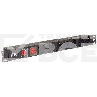 Блок PDU 7 розеток DIN49440 (нем. cтанд.), с LED выключателем,1U, без шнура, вх. IEC320 C14, алюминиевый профиль, черный PDU 7 розеток DIN49440 (нем. cтанд.), с LED выключателем,1U, без шнура, вх. IEC320 C14, алюминиевый профиль, черный