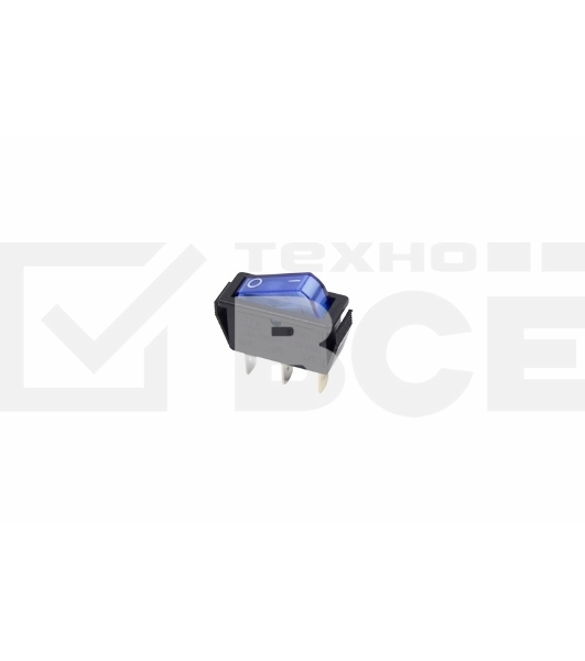 Выключатель клавишный 250V 15А (3с) ON-OFF синий с подсветкой Rexant