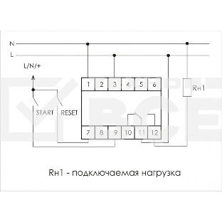 Реле времени PCS-516 (многофункц. (вход: START/RESET) 230В 8А 1перекл. IP20 монтаж на DIN-рейке)(аналог РВО-1М) F&F EA02.001.013