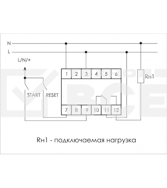 Реле времени PCS-516 (многофункц. (вход: START/RESET) 230В 8А 1перекл. IP20 монтаж на DIN-рейке)(аналог РВО-1М) F&F EA02.001.013