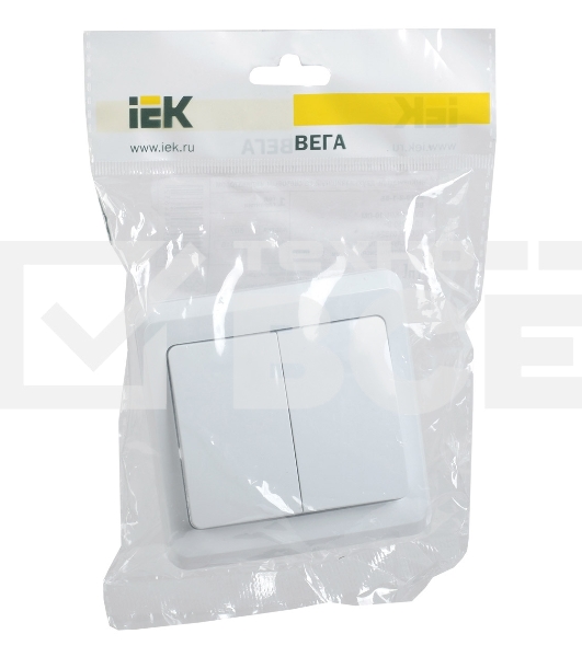 Выключатель 2-кл. СП Вега 10А IP20 ВС10-2-0-ВБ бел. ИЭК EVV20-K01-10-DM