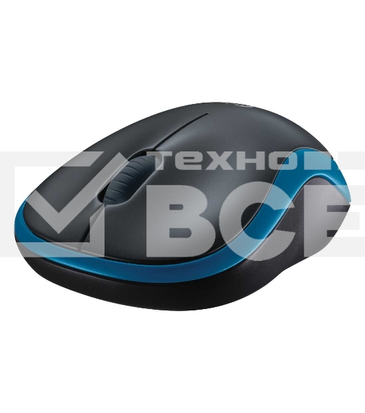 Мышь беспроводная Logitech M185 синий, 1000 dpi, радиоканал, USB, кнопки - 3