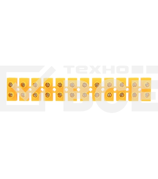Клеммная винтовая колодка KВ-35 10-35, ток 80 A, полиэтилен желтый Rexant (10 шт./уп.)