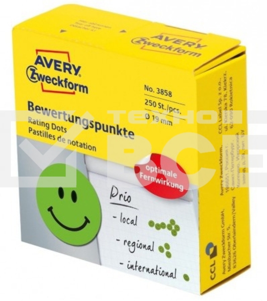 Этикетки Avery Zweckform 3858 250шт на листе диаметр 19мм/70г/м2/зеленый самоклей. универсальная (упак.:1рул)