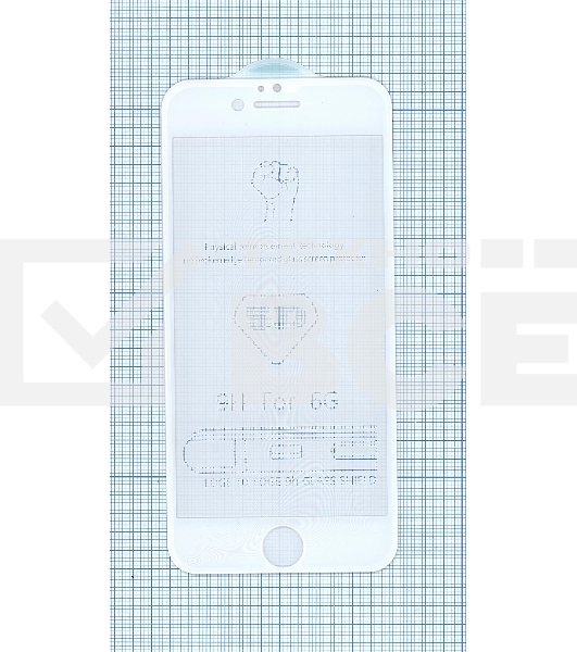 Защитное стекло 5D для Apple iPhone 6/6S белый