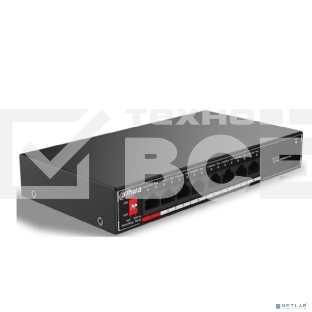 Коммутатор гигабитный 8-портовый неуправляемый c PoE Dahua DH-SG1008P, 8xRJ45 1Gb PoE, суммарно 96Вт, коммутация 20 Гбит/с, MAC-таблица 8K, металл