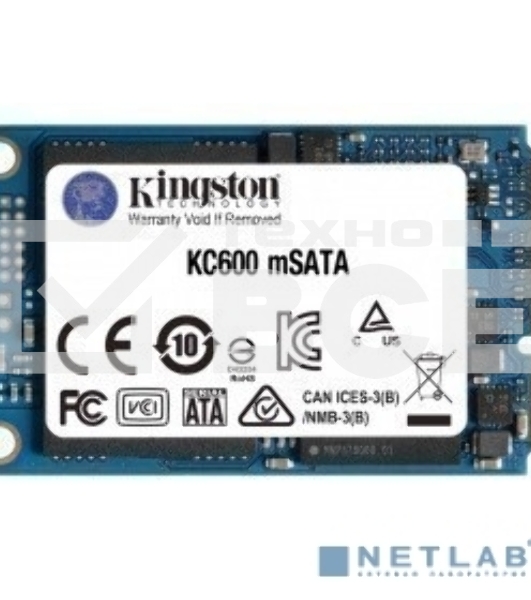 Накопитель SSD Kingston KC600, 1024GB, mSATA, R/W 550/520
