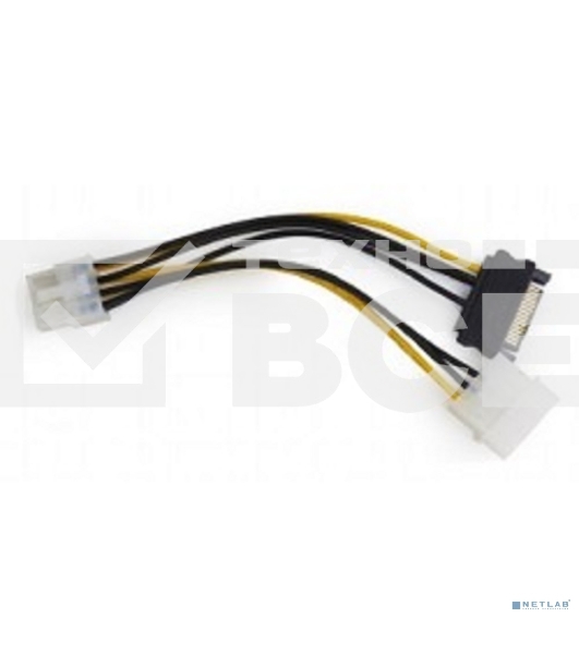 Разветвитель питания Cablexpert CC-PSU-82, Molex+SATA->PCI-Express 8pin, для подключения в/к PCI-Е (8pin) к б/п ATX