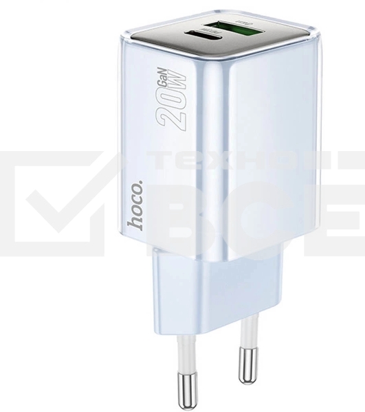 Сетевое зарядное устройство Hoco N46 Glorious 20W 3A (PD) синий
